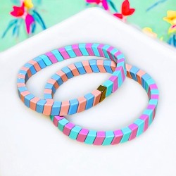 Armband colorblock ltblue rose mint