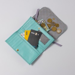 Portemonnaie Leder ind Millefleur ltblue