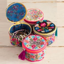 Täschchen Jewelry Rounds Blk Folk Flower