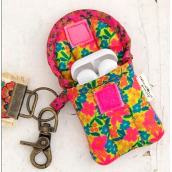Ear Bud Case Pink Neon Grn