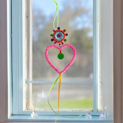 Dekoration Funkel pink heart Ornament