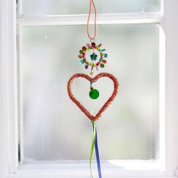 Dekoration Funkel red copper heart Ornament