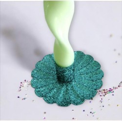 Kerzenhalter Flower Glitter smaragd