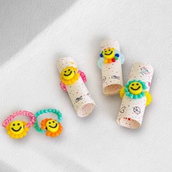 Ring elastic Flower Smiley