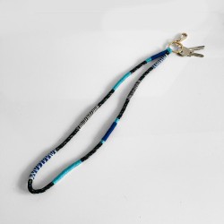 Schlüsselband/ Lanyard Multi wrap 23 blue black