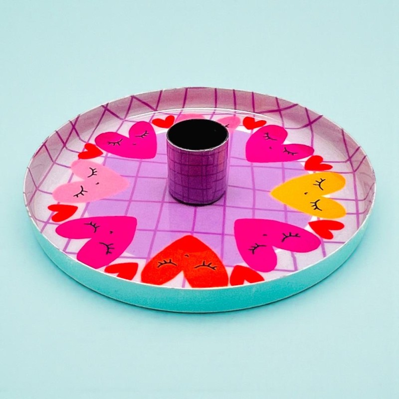 Kerzenhalter Print Hearts