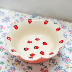 Kleine Schale Keramik Scallop Strawberry
