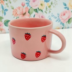 Tasse Keramik round handle Strawberry