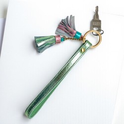 Schlüsselband Metallic Shine Tassel Green