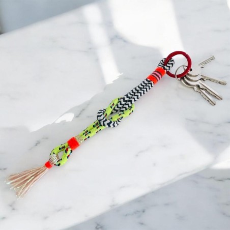 Schlüsselanhänger b/w colorful Metal ring Yellow