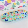 Tablett M Flowerbed turq