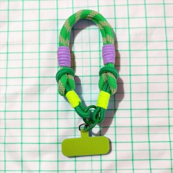 Schlüsselband/ Handyband Woven Diagonal green
