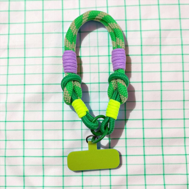 Schlüsselband/ Handyband Woven Diagonal green