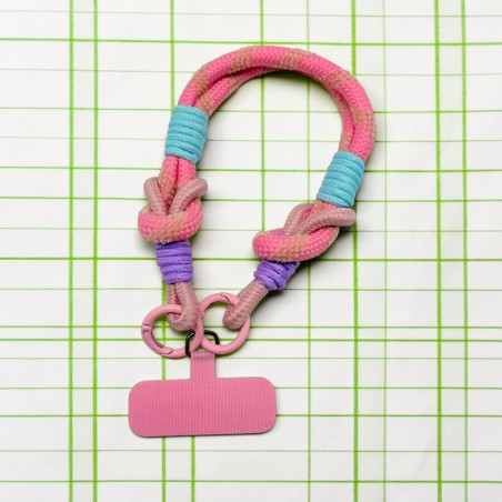 Schlüsselband/ Handyband Woven Diagonal rosa