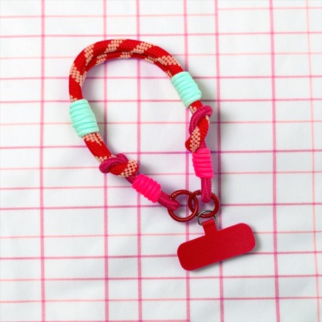 Schlüsselband/ Handyband Woven Diagonal red