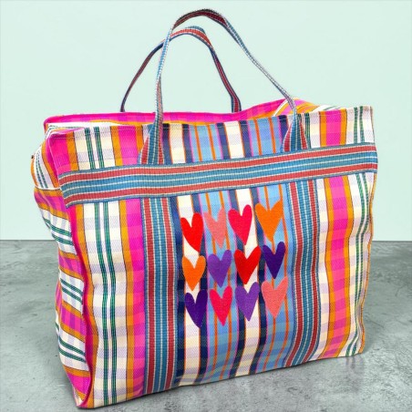 Shopper zip XXL recycle plastic 12hearts