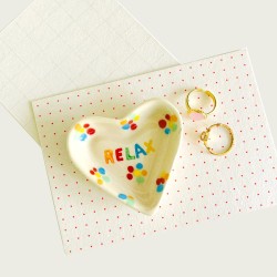 Keramikschale organic heart relax dots