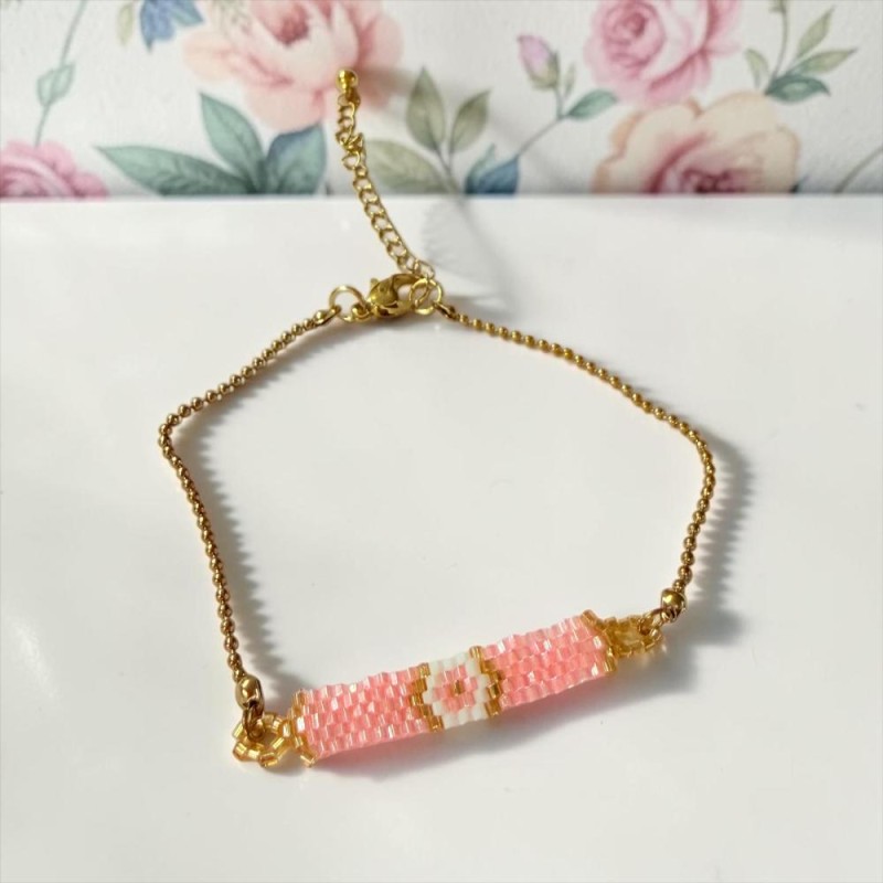 Armband Bead Raute rose