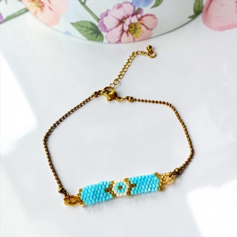 Armband Bead Raute ltblue