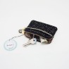 Mini zip Portemonnaie Leder Kosmos black