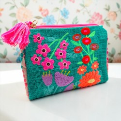 Täschchen zip Flowergarden mint