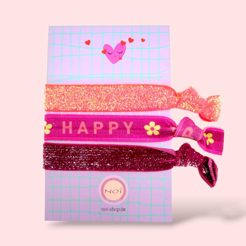 Haargummi/ Armband soft words happy