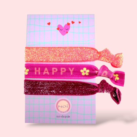 Haargummi/ Armband soft words happy