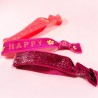 Haargummi/ Armband soft words happy