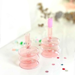 Kerzenständer Glas rose - SALE
