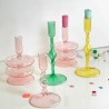 Kerzenständer Glas rose - SALE