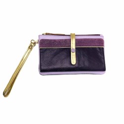 Portemonnaie HK zip Leder Code plum