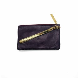 Portemonnaie HK zip Leder Code plum