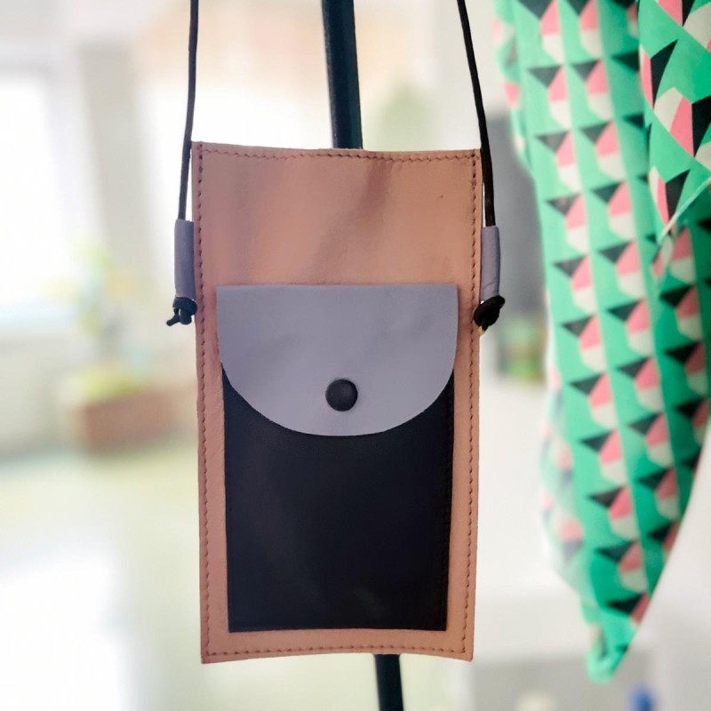 Handytäschchen colorblock apricot