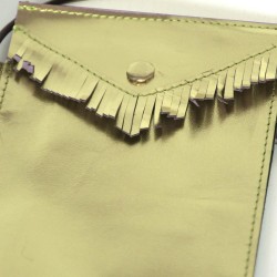 Handytäschchen Leder Basic goldmetallic