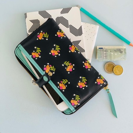 Portemonnaie smartwallet Flowerdot navy