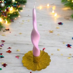 Kerzenhalter Flower Glitter gold