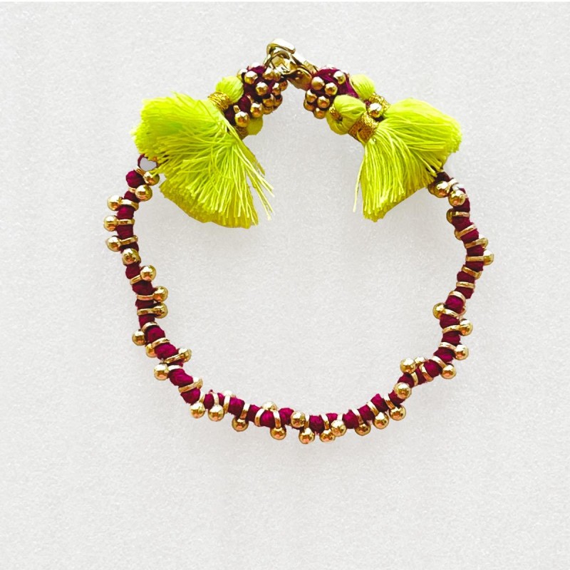Armband HOT 2side Tassel magenta SALE