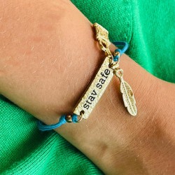 Armband HOT stay safe turquoise SALE