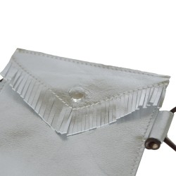 Handytäschchen Leder Basic Silber metallic