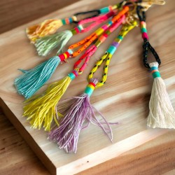 Schlüsselanhänger Multi wrap tassel pink