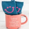 Geschenkset Tasse & Socken coral today