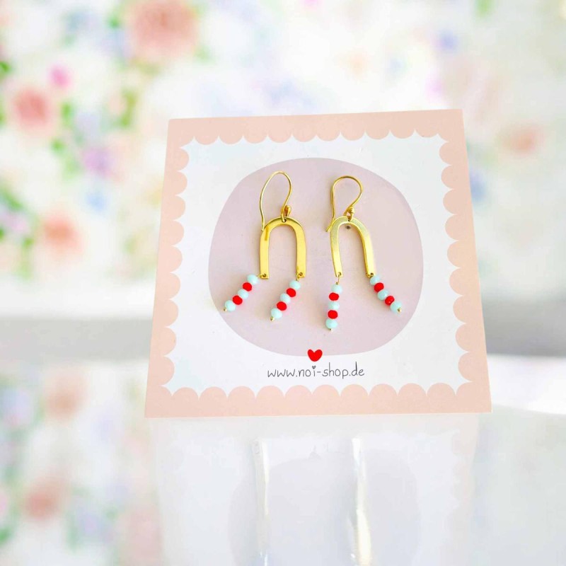 Ohrringe ART N bead U ltblue-red
