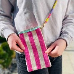 Handytäschchen Stripe pink