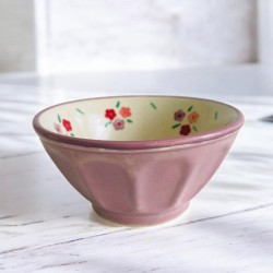 Müslischale scallop Keramik millefleur