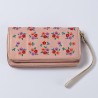 Portemonnaie Double zip Leder Millefleur apricot