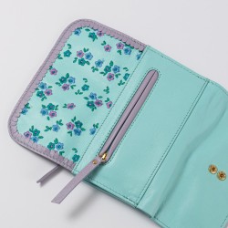 Portemonnaie Leder ind Millefleur ltblue