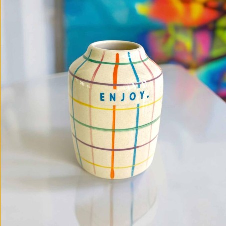 Vase Keramik L oval Karo enjoy