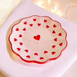 Teller Keramik Heart with hearts
