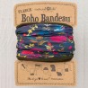 Fleece Boho Bandeau Stirnband Navy Wildflower