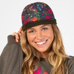 Fleece Boho Bandeau Stirnband Navy Wildflower